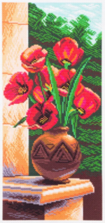 Printer Aida - PA1056 Tulips; Cross Stitch Patterns; 14 Count