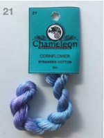 Chameleon No. 21 Cornflower hand dyed embroidery and cross stitch cotton