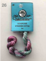 Chameleon No. 26 Dogrose hand dyed embroidery and cross stitch cotton
