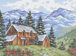 Collection D'Art 10312 Chalet in the Mountain Tapestry