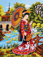 Collection D'Art 10411 Japanese Scene Tapestry