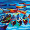 Collection D'Art 10481 Fisherman's Boats Tapestry