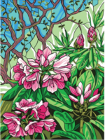 Collection D'Art 10511W Pink Flowers Tapestry