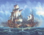 Collection DÁrt 11473 Battle at Sea Tapestry