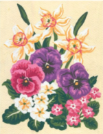 Collection D'Art 3117 Daffodils and Pansies Tapestry