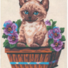 Collection D'Art 3139 Kitten in Flower Box Tapestry
