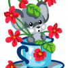 Collection D'Art 3331 Mouse in Cup Tapestry