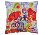 Collection D'Art 5234 Red Poppies 2 Tapestry Cushion Kits