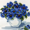 Collection D'Art 6194 Vase of Violets Tapestry