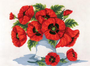 Collection D'Art 6195 Vase of Poppies Tapestry