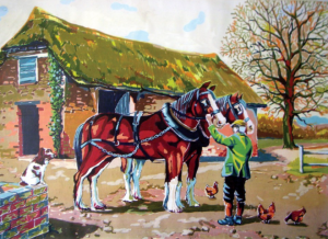 Collection D'Art 6250 Proud Clydesdales Tapestry