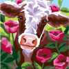 Collection D'Art 6286 Cow in Garden Tapestry