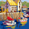 Collection D'Art 6293 Fishersman Town Tapestry