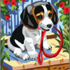 Collection D'Art 6309 Puppy with Rope Tapestry