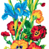 Collection D'Art 8013 Pansies and Iris Tapestry
