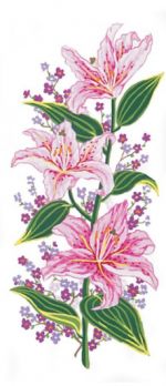 Collection D'Art 8019 Pink Lillies Tapestry