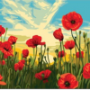 Collection D'Art 9007W Red Poppies Tapestry