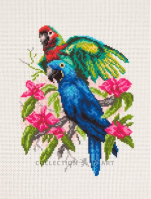 Printer Aida PA1009 - Two Parrots, Cross Stitch Patterns