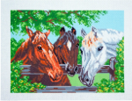 Printed Aida 0100 Ranch Horses, Cross Stitch